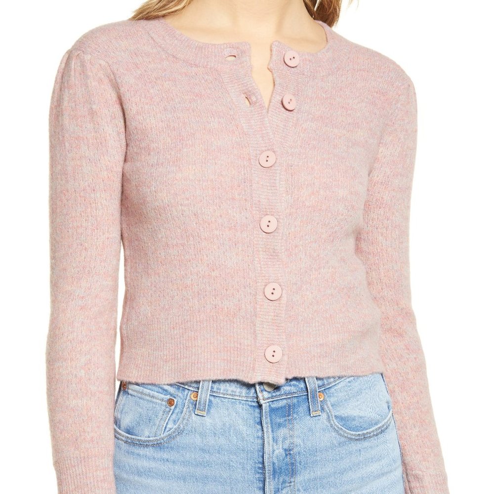 Women's Wayf Pointelle Cardigan, Size Large - Pink 4019